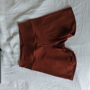 Girlfriend Collective Float 5in Bike Shorts in Mahogany